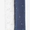 Lot De 2 Langes D'emmaillotage Marine/blanc - Vertbaudet