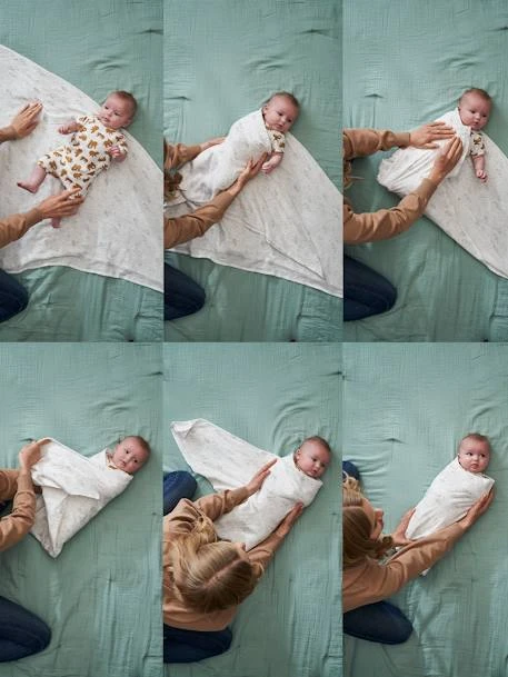 Lot De 2 Langes D'emmaillotage Marine/blanc - Vertbaudet 4 Lot De 2 Langes D'emmaillotage Marine/blanc - Vertbaudet – Image 4