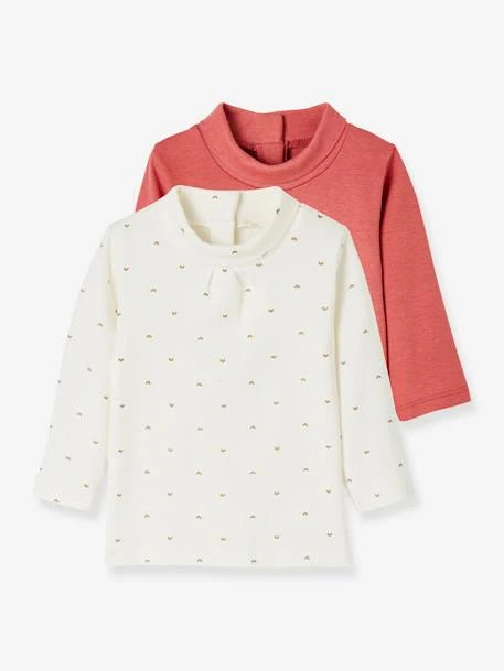 Lot De 2 Sous-pulls Bébé Fille BASICS Lot Vert - Vertbaudet 1 Lot De 2 Sous-pulls Bébé Fille BASICS Lot Vert - Vertbaudet