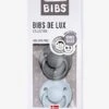 Lot De 2 Sucettes-tétines BIBS De Lux En Silicone Gris Fer + Bleu Layette - Bibs
