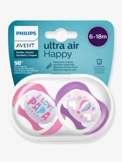 Lot De 2 Sucettes Ultra Air Animals 2e âge Philips AVENT Pingouin + éléphant - Philips Avent -Vertbaudet Soldes Magasin lot de 2 sucettes ultra air animals 2e age philips avent 2