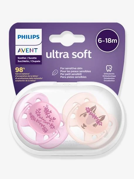 Lot De 2 Sucettes Ultra Douces 2e âge Philips AVENT Ecureuil/fleurs - Philips Avent 6 Lot De 2 Sucettes Ultra Douces 2e âge Philips AVENT Ecureuil/fleurs - Philips Avent – Image 6