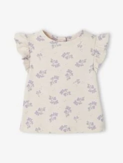 Lot De 2 T-shirts Romantiques Bébé Manches Courtes Lilas Imprimée - Vertbaudet -Vertbaudet Soldes Magasin lot de 2 t shirts romantiques bebe manches courtes 2