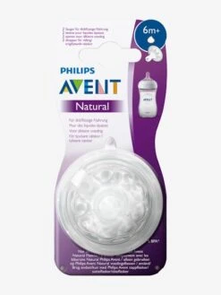 Lot De 2 Tétines Philips AVENT Natural à Débit Rapide, Dès 6 Mois Transparent - Philips Avent -Vertbaudet Soldes Magasin lot de 2 tetines philips avent natural a debit rapide des 6 mois 2