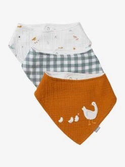 Lot De 3 Bavoirs Bandanas En Gaze De Coton Lot Vert Panda - Vertbaudet -Vertbaudet Soldes Magasin lot de 3 bavoirs bandanas en gaze de coton 4