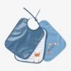 Lot De 3 Bavoirs Plastifiés Bleu - Vertbaudet