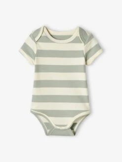 Lot De 3 Bodies "plage" Bébé Emmanchure Américaine Vert D'eau - Vertbaudet -Vertbaudet Soldes Magasin lot de 3 bodies plage bebe emmanchure americaine 5