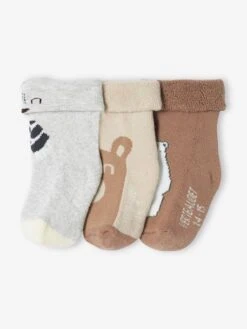 Lot De 3 Paires De Chaussettes Ourson Bébé Noisette - Vertbaudet