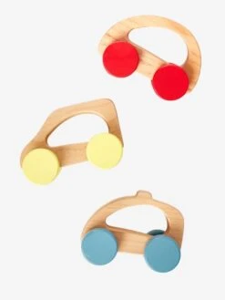 Lot De 3 Voitures En Bois FSC® Multicolore - Vertbaudet -Vertbaudet Soldes Magasin lot de 3 voitures en bois fsc 1
