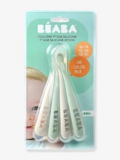 Lot De 4 Cuillères 1er âge BEABA Soft Sans BPA Bleu/gris/ocre - Beaba -Vertbaudet Soldes Magasin lot de 4 cuilleres 1er age beaba soft sans bpa 3