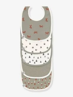 Lot De 5 Bavoirs Bébé LÄSSIG En Coton Biologique Lot De 5 Little Forest Renard - Lassig -Vertbaudet Soldes Magasin lot de 5 bavoirs bebe lassig en coton biologique 5