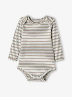 Lot De 5 Bodies Manches Longues Bébé Emmanchure US Lot Kaki Foncé - Vertbaudet -Vertbaudet Soldes Magasin lot de 5 bodies manches longues bebe emmanchure us 5