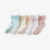Lot De 5 Paires De Mi-chaussette Bébé Fille Lot Vert Amande - Vertbaudet