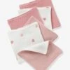 Lot De 6 Lingettes Lavables Rose/coeurs - Vertbaudet