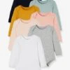 Lot De 7 Bodies Manches Longues Ouverture US Bébé BASICS Lot Vert Grisé - Vertbaudet