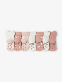 Lot De 7 Paires De Chaussettes "chat" Bébé Fille BASICS Rose - Vertbaudet -Vertbaudet Soldes Magasin lot de 7 paires de chaussettes chat bebe fille basics 2