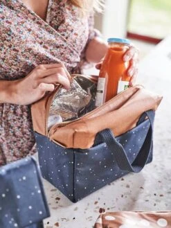 Lunch Box Bicolore En Coton Enduit Marine étoile - Vertbaudet -Vertbaudet Soldes Magasin lunch box bicolore en coton enduit 2