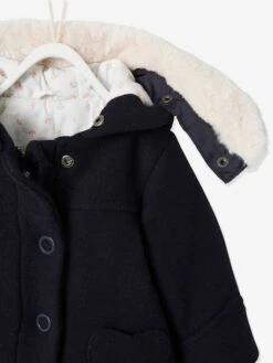 Manteau à Capuche Bébé Fille Encre - Vertbaudet -Vertbaudet Soldes Magasin manteau a capuche bebe fille 4