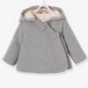 Manteau à Capuche Bébé Fille Lainage Doublé Et Ouatiné Vieux Rose - Vertbaudet