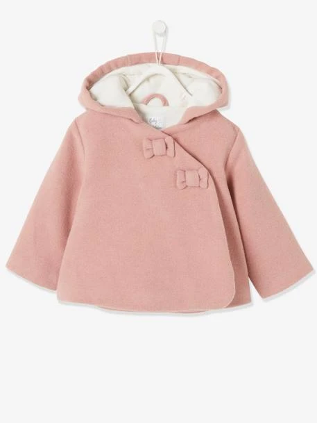 Manteau à Capuche Bébé Fille Lainage Doublé Et Ouatiné Vieux Rose - Vertbaudet 6 Manteau à Capuche Bébé Fille Lainage Doublé Et Ouatiné Vieux Rose - Vertbaudet – Image 6