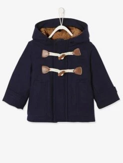 Manteau Duffle-coat Bébé Avec Capuche Encre - Vertbaudet -Vertbaudet Soldes Magasin manteau duffle coat bebe avec capuche 2