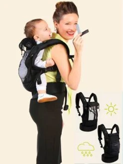 Pack Bundle Porte-bébé + Réhausseur + Cale-tête PhysioCarrier LOVE RADIUS By JE PORTE MON BEBE Noir/anthracite - Love Radius JPMB -Vertbaudet Soldes Magasin pack bundle porte bebe rehausseur cale tete physiocarrier love radius by je porte mon bebe 2
