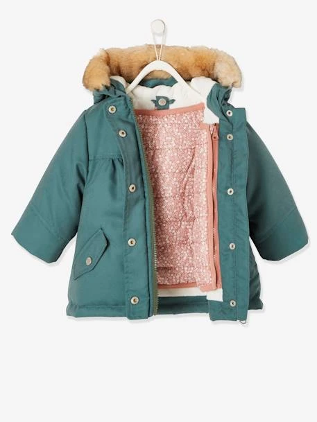 Parka 3 En 1 Bébé Fille Rose Pâle - Vertbaudet 3 Parka 3 En 1 Bébé Fille Rose Pâle - Vertbaudet – Image 3