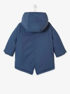 Parka Doublée Bébé à Capuche Bleu Jean - Vertbaudet -Vertbaudet Soldes Magasin parka doublee bebe a capuche 2