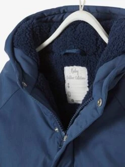 Parka Doublée Bébé à Capuche Bleu Jean - Vertbaudet -Vertbaudet Soldes Magasin parka doublee bebe a capuche 3