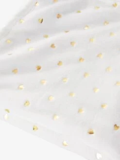 Plaid Enfant Motifs Dorés écru / Coeurs Dorés - Vertbaudet -Vertbaudet Soldes Magasin plaid enfant motifs dores 2