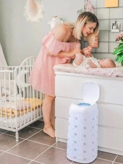 Poubelle à Couches Dress Up ANGELCARE Blanc - Angelcare -Vertbaudet Soldes Magasin poubelle a couches dress up angelcare 3