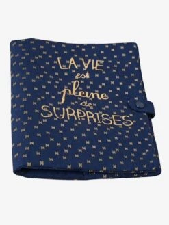 Protège-carnet De Santé La Vie Est Pleine De Surprises Marine Grisé - Vertbaudet