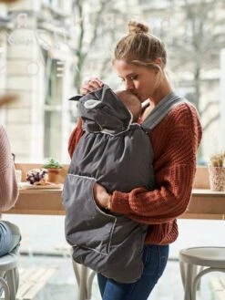 Protège Porte-bébé Doudoune Gris - Vertbaudet -Vertbaudet Soldes Magasin protege porte bebe doudoune 5