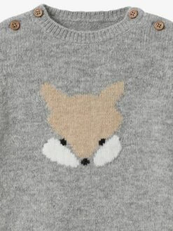 Pull Bébé En Lambswool CYRILLUS Gris Chiné - Cyrillus -Vertbaudet Soldes Magasin pull bebe en lambswool cyrillus 2