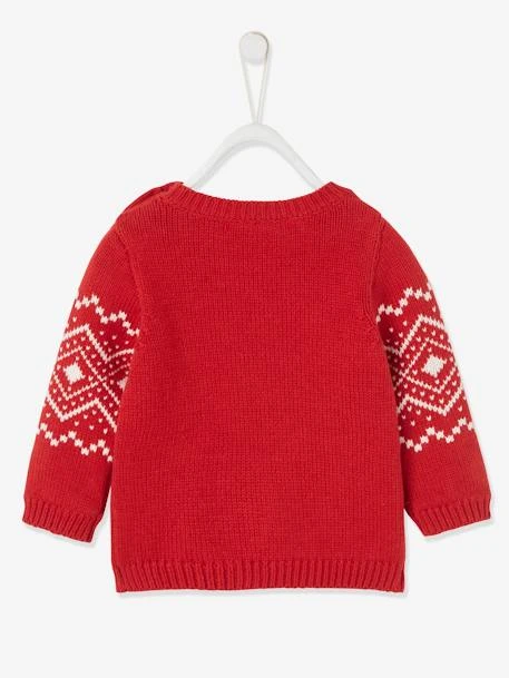 Pull De Noël Bébé Mixte Motif Renne Rouge Brique - Vertbaudet 2 Pull De Noël Bébé Mixte Motif Renne Rouge Brique - Vertbaudet – Image 2