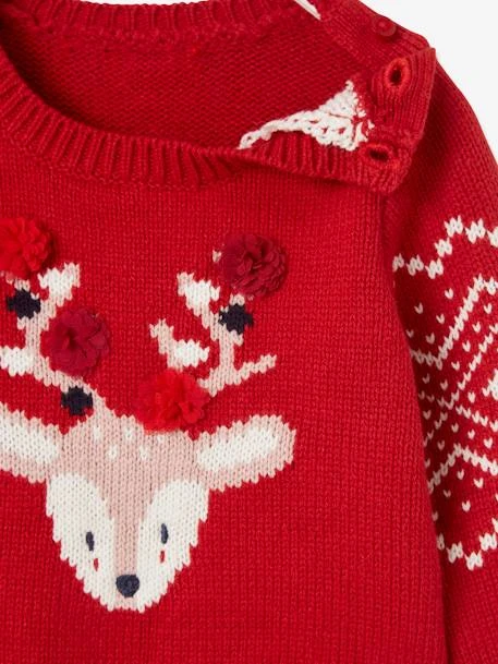 Pull De Noël Bébé Mixte Motif Renne Rouge Brique - Vertbaudet 3 Pull De Noël Bébé Mixte Motif Renne Rouge Brique - Vertbaudet – Image 3