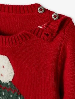 Pull De Noël Bébé Motif Ours Rouge - Vertbaudet -Vertbaudet Soldes Magasin pull de noel bebe motif ours 3