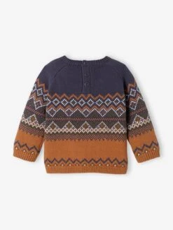 Pull Jacquard Bébé Cannelle - Vertbaudet -Vertbaudet Soldes Magasin pull jacquard bebe 1