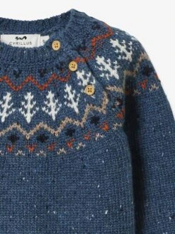 Pull Jacquard Bébé CYRILLUS Bleu Roi - Cyrillus -Vertbaudet Soldes Magasin pull jacquard bebe cyrillus 2