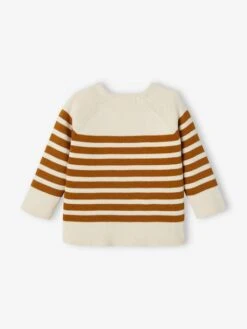 Pull Marinière Bébé Vert Grisé Rayé - Vertbaudet -Vertbaudet Soldes Magasin pull mariniere bebe 1