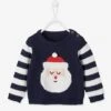 Pull "Père Noël" Bébé En Tricot Encre - Vertbaudet