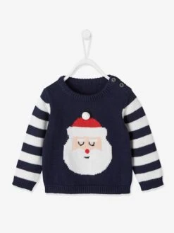 Pull "Père Noël" Bébé En Tricot Encre - Vertbaudet