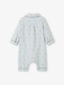 Pyjama Bébé En Flanelle De Coton Ouverture Naissance Carreaux Ivoire - Vertbaudet -Vertbaudet Soldes Magasin pyjama bebe en flanelle de coton ouverture naissance 2