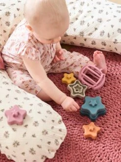 Pyramide D'étoiles à Empiler En Silicone Multicolor - Vertbaudet -Vertbaudet Soldes Magasin pyramide detoiles a empiler en silicone 1