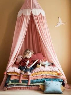 Rideau Ciel De Lit PRINCESSE NATURE Rose - Vertbaudet -Vertbaudet Soldes Magasin rideau ciel de lit princesse nature 5