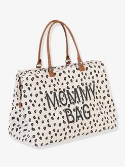 Sac à Langer Mommy Bag Large Canvas CHILDHOME Blanc Cassé Léopard - Childhome -Vertbaudet Soldes Magasin sac a langer mommy bag large canvas childhome 3
