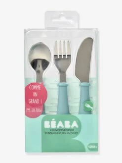 Set 3 Couverts D'apprentissage Inox BEABA Airy Green - Beaba -Vertbaudet Soldes Magasin set 3 couverts dapprentissage inox beaba 1