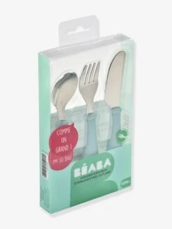 Set 3 Couverts D'apprentissage Inox BEABA Airy Green - Beaba -Vertbaudet Soldes Magasin set 3 couverts dapprentissage inox beaba 2