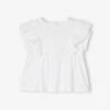 T-shirt Bébé Volant En Broderie Anglaise Blanc - Vertbaudet