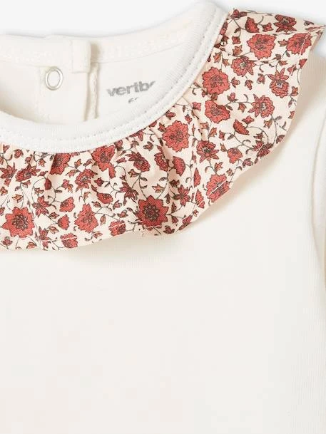 T-shirt Body Col Volanté Bébé Manches Longues Ivoire - Vertbaudet 2 T-shirt Body Col Volanté Bébé Manches Longues Ivoire - Vertbaudet – Image 2